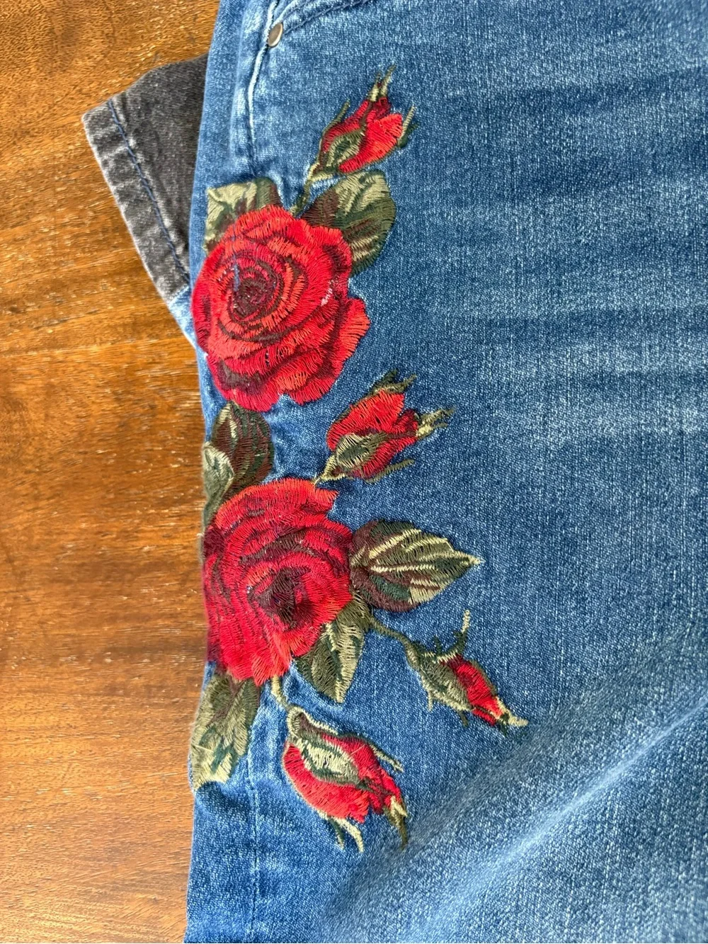 NWT Free People  X Driftwood Fab Farrah Midnight Rose Wide Leg Jeans 32W
